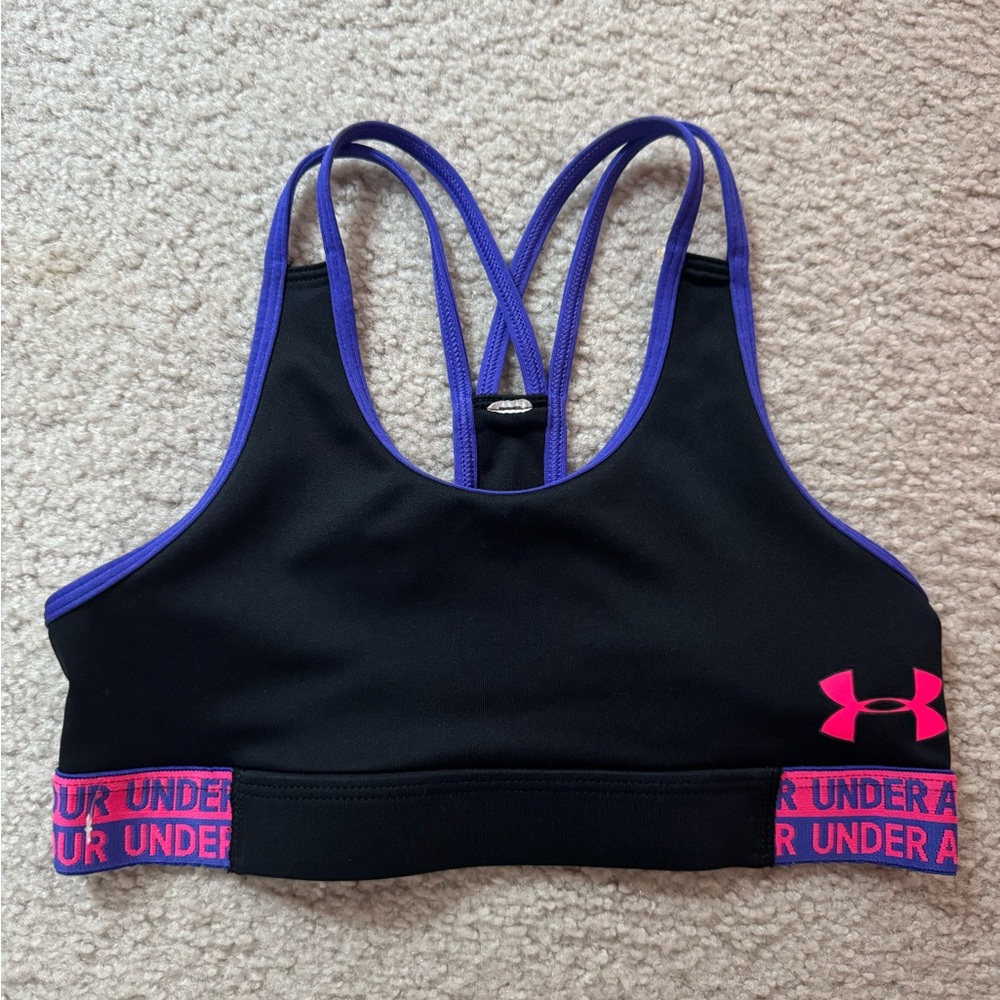 Under Armour Black and Purple Sports Bra XS